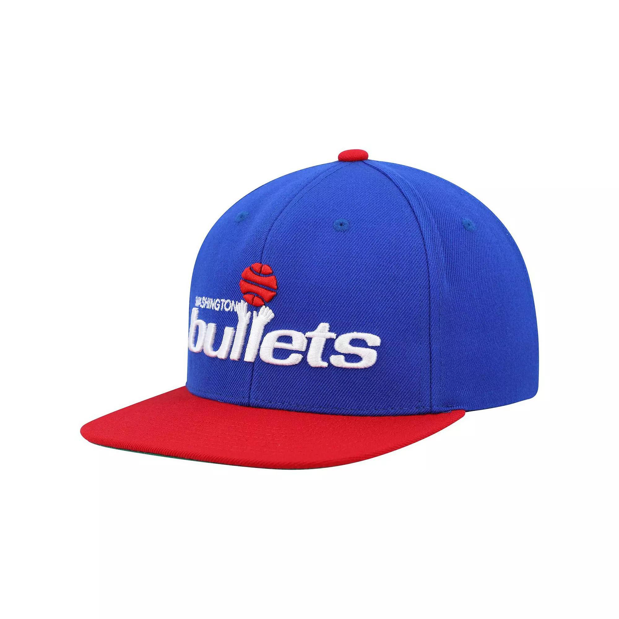 Men's Mitchell & Ness Blue/Red Washington Bullets Hardwood Classics Team Two-Tone 2.0 Snapback Hat, Nba Blue Product Image