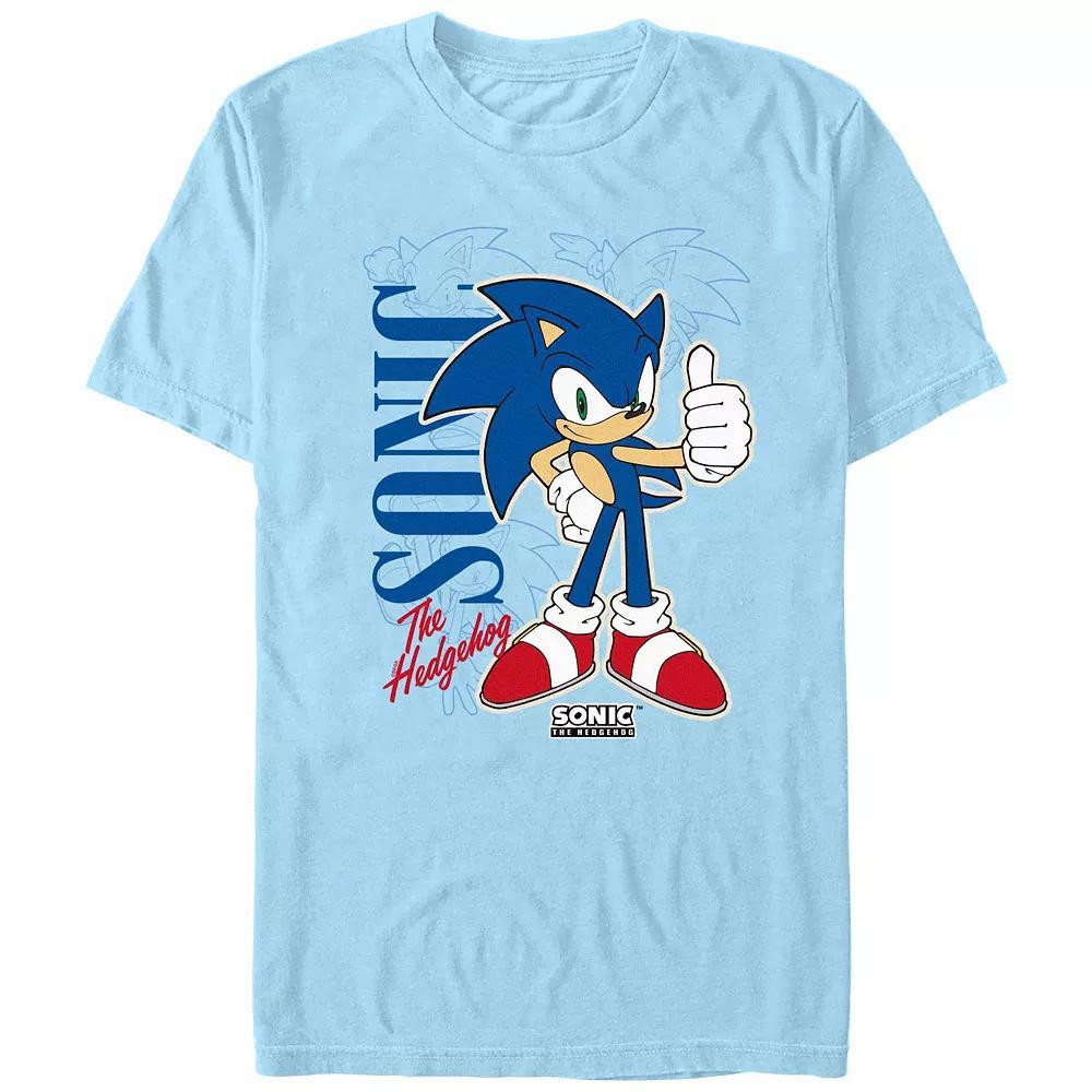 Men's Sonic The Hedgehog Poster Graphic Tee, Size: Small, Light Blue Product Image