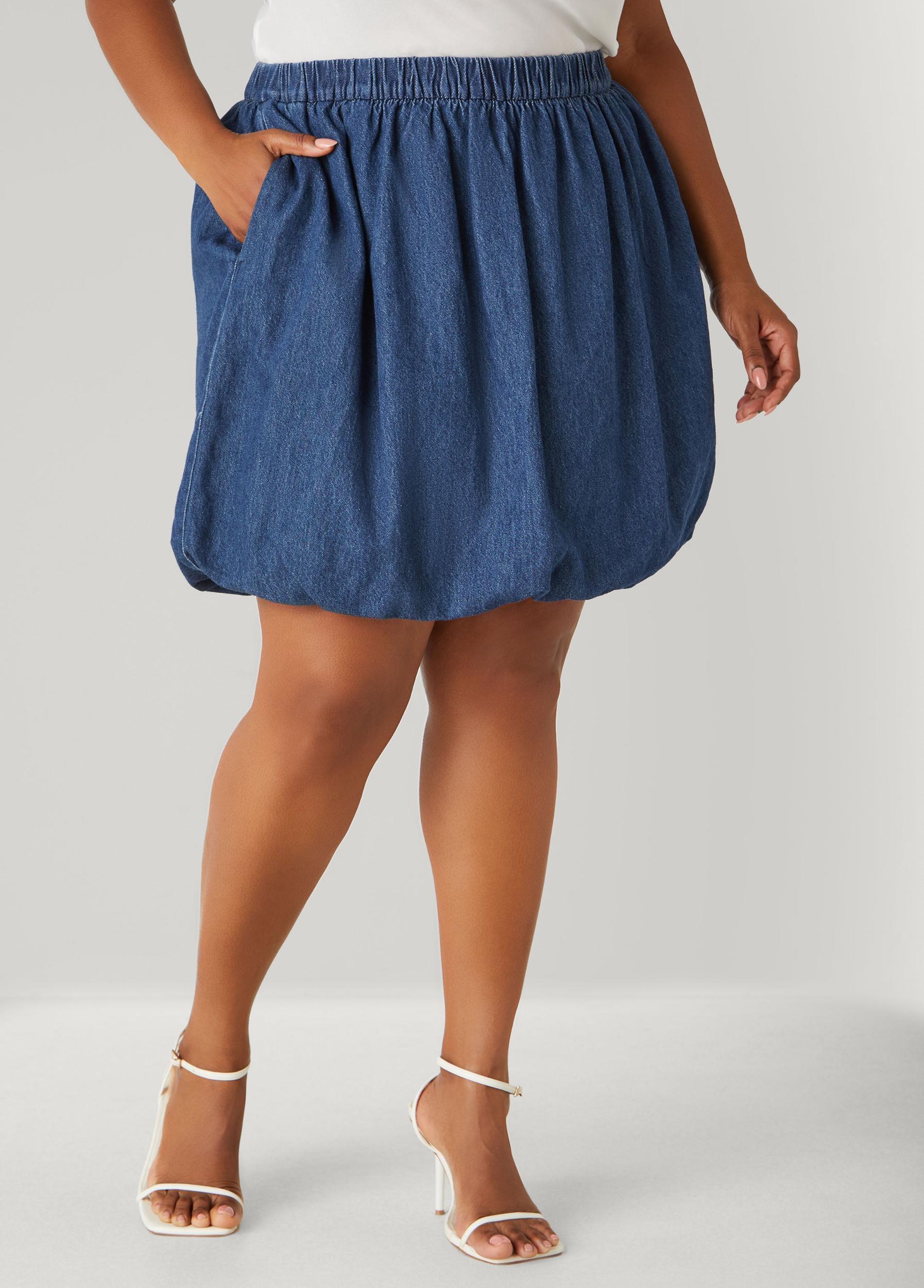 Denim Bubble Skirt Product Image
