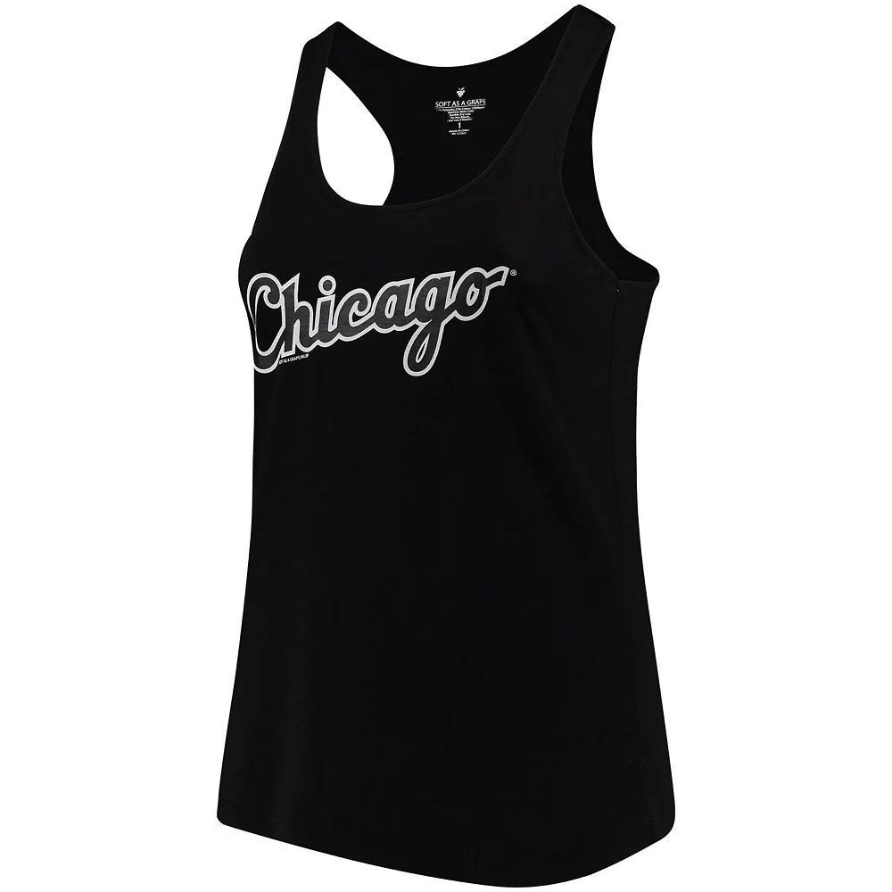 Women's Soft as a Grape Black Chicago White Sox Plus Size Swing for the Fences Racerback Tank Top, Size: 3XL Product Image