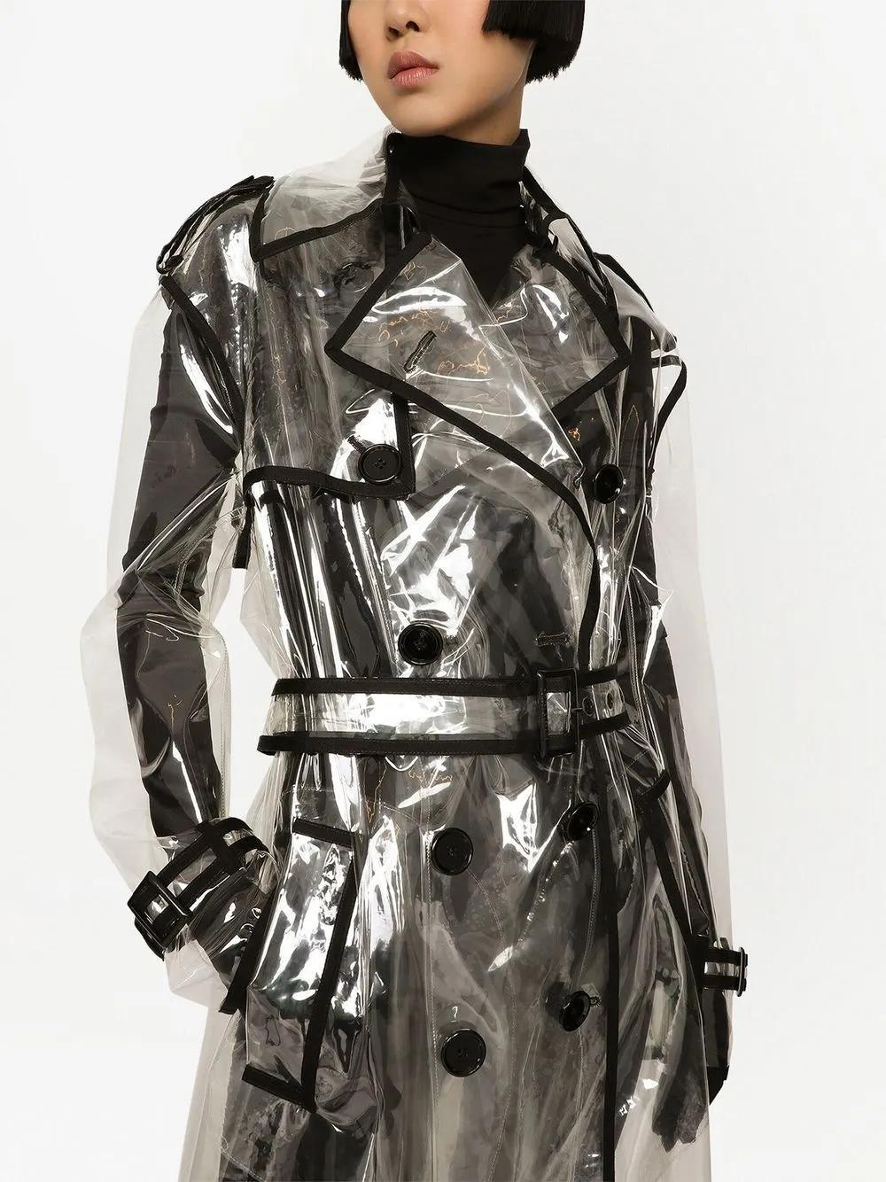 KIM DOLCE&GABBANA contrast-trim trench coat Product Image