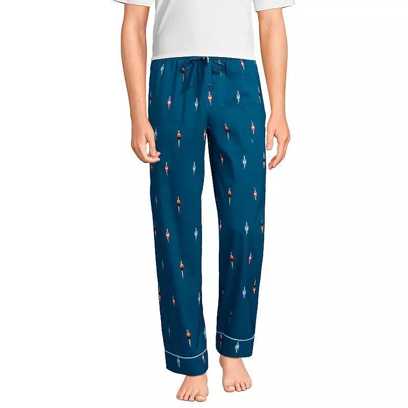 Men's Lands' End Essential Pajama Pants, Size: Medium, Gray Mist Sails Product Image