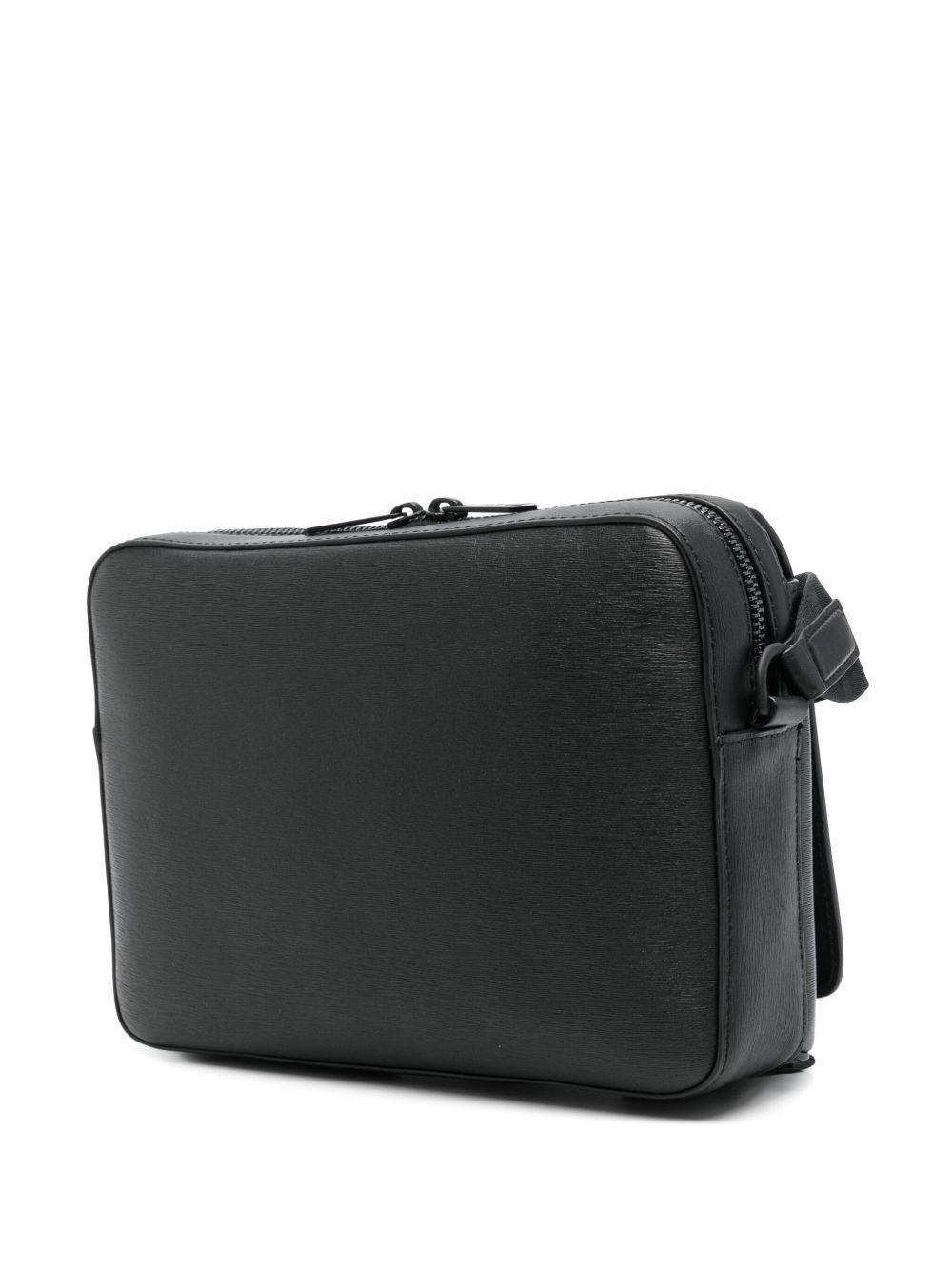 embossed-leather messenger bag Product Image