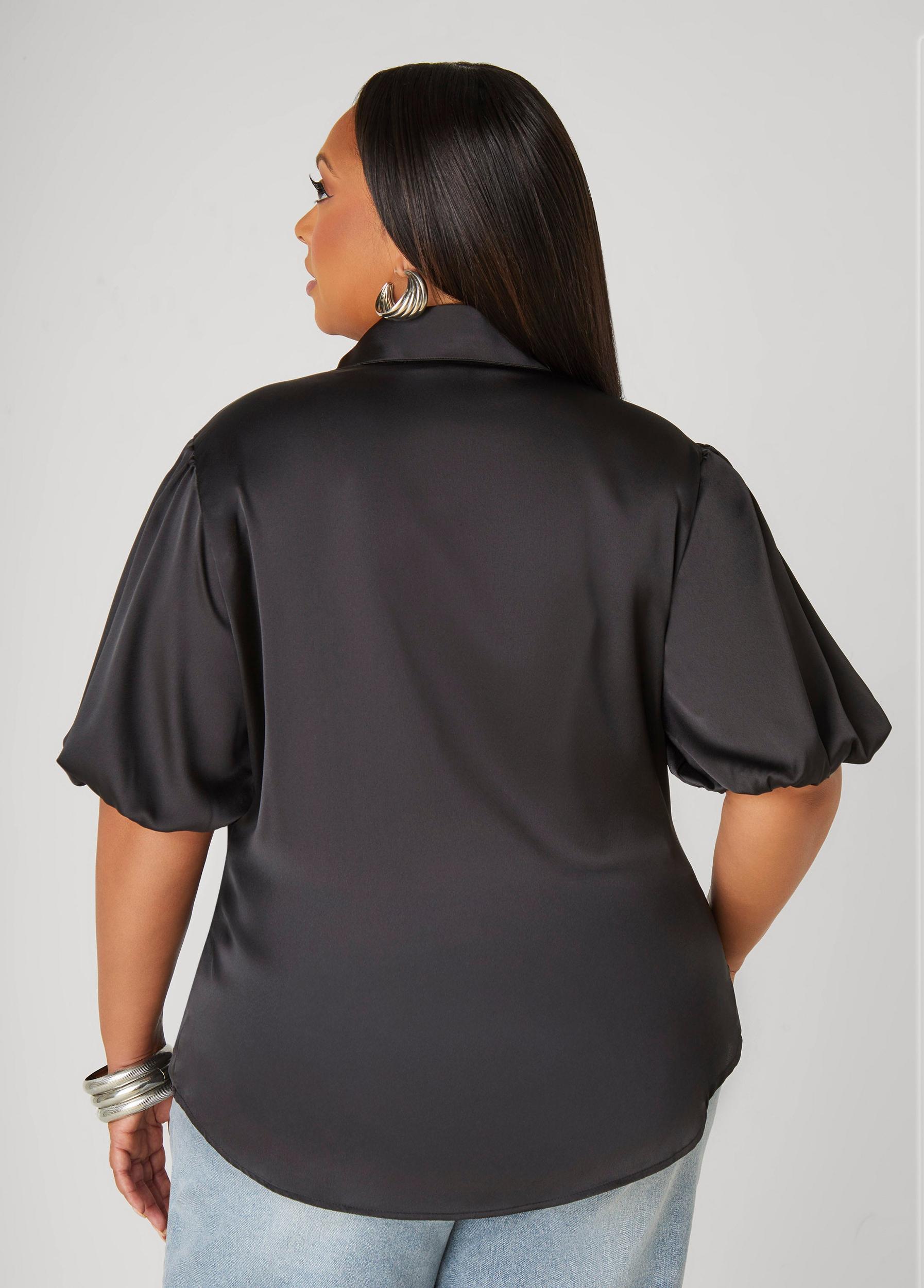 Ruched Satin Shirt Product Image