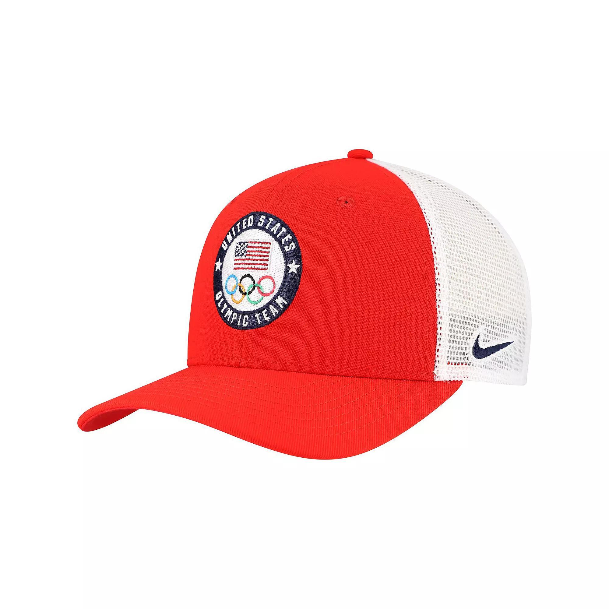 Men's Nike Red/White Team USA Rise Performance Trucker Adjustable Hat, Size: Medium/Large, Usa Red Product Image