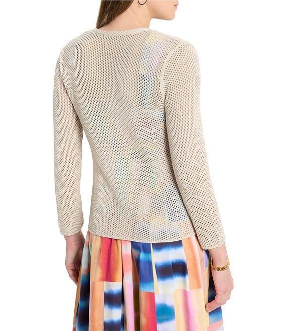 NIC + ZOE Mesh 4-Way V-Neck Bracelet Sleeve Open Front Cardigan Product Image