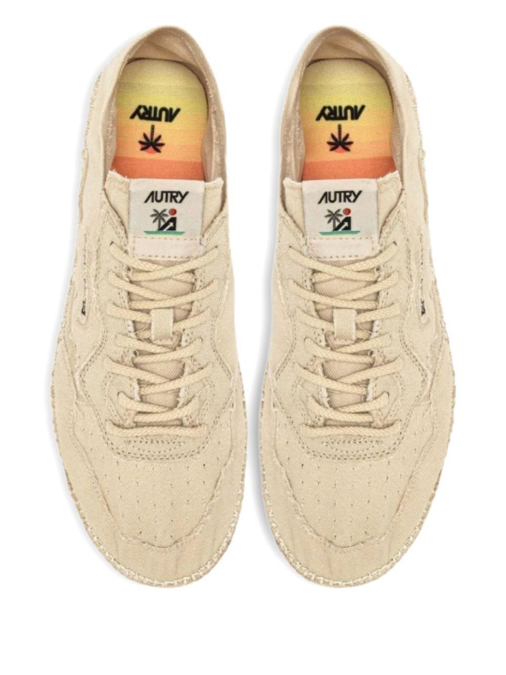 lace-up jute low-top sneakers Product Image