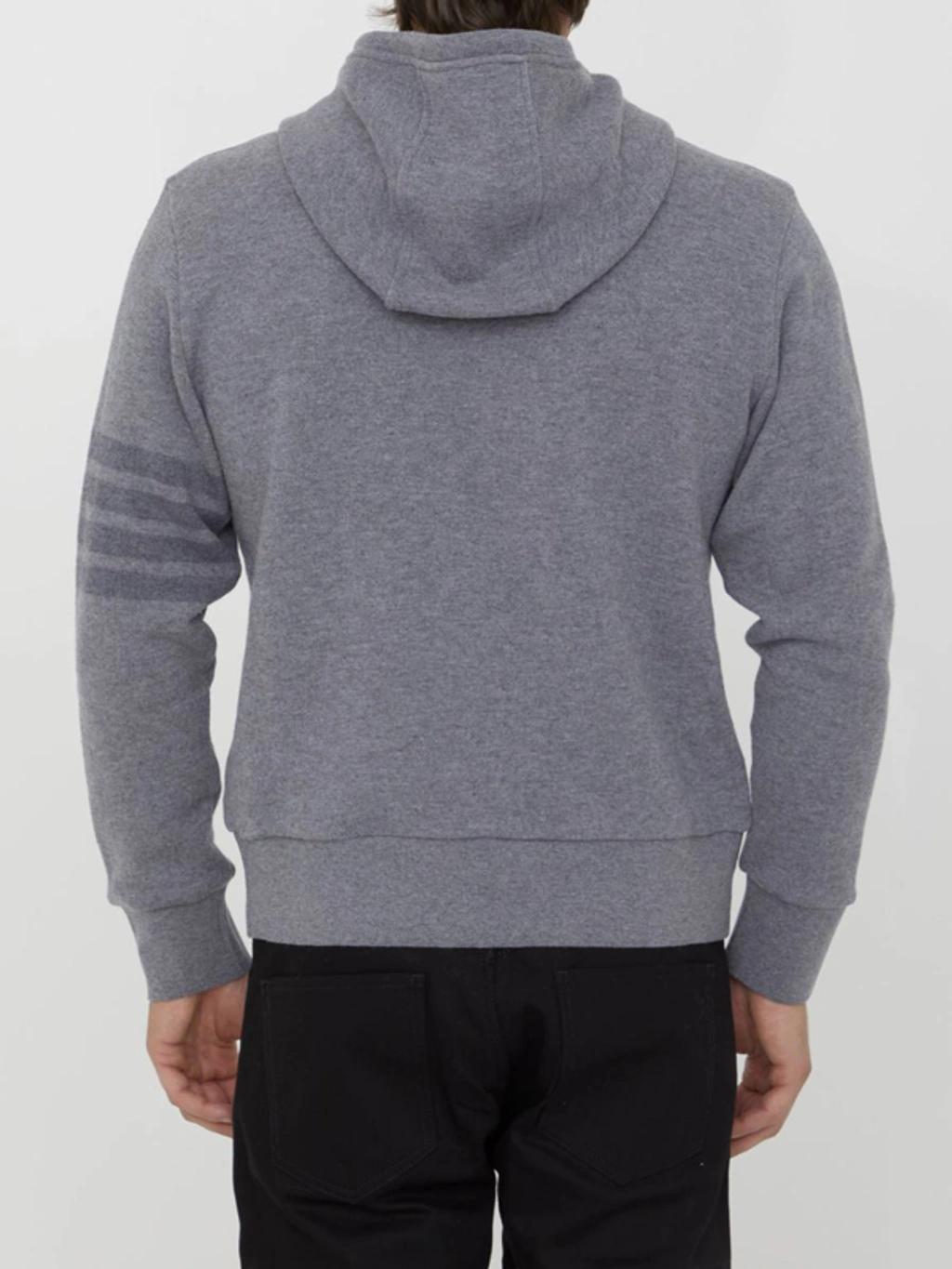 THOM BROWNE Grey Wool Hoodie Product Image