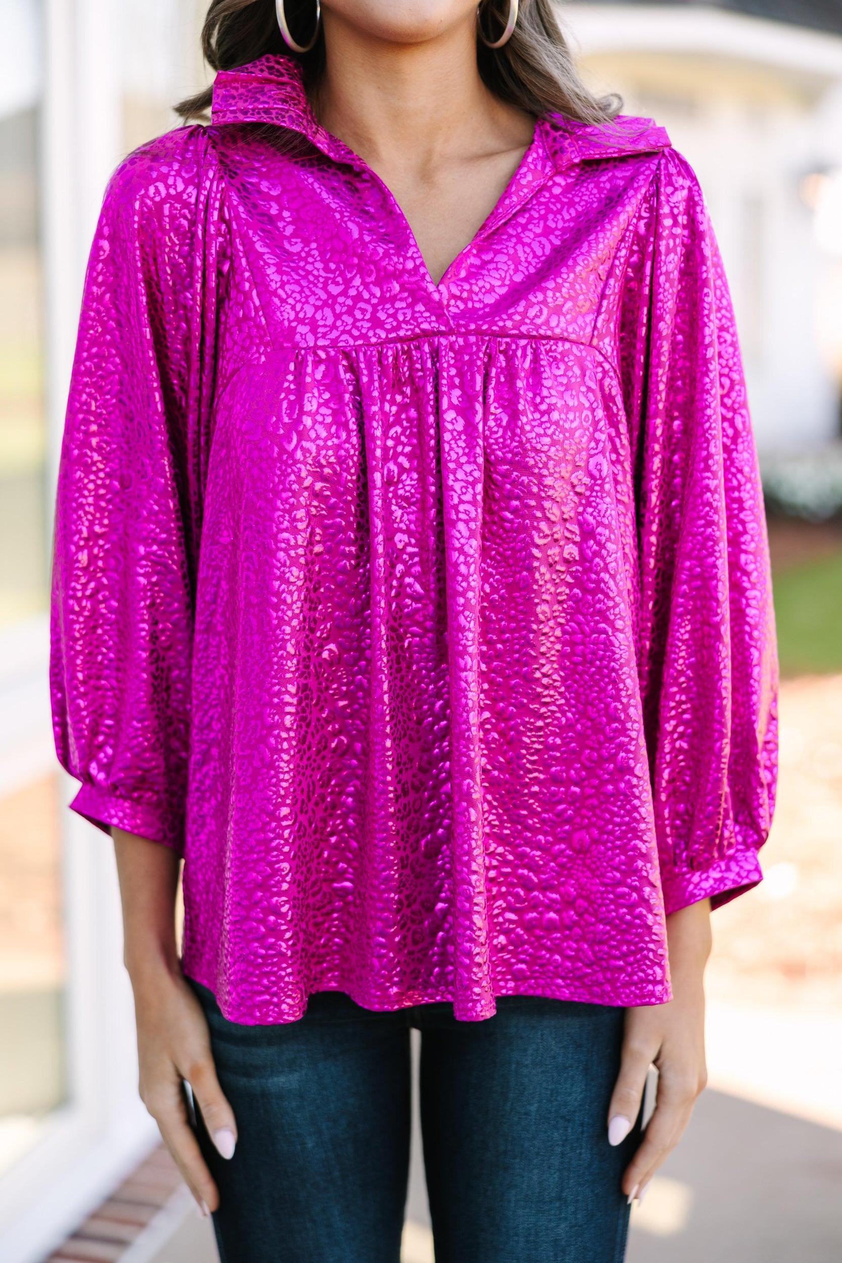 Call Me Later Fuchsia Blouse Female Product Image