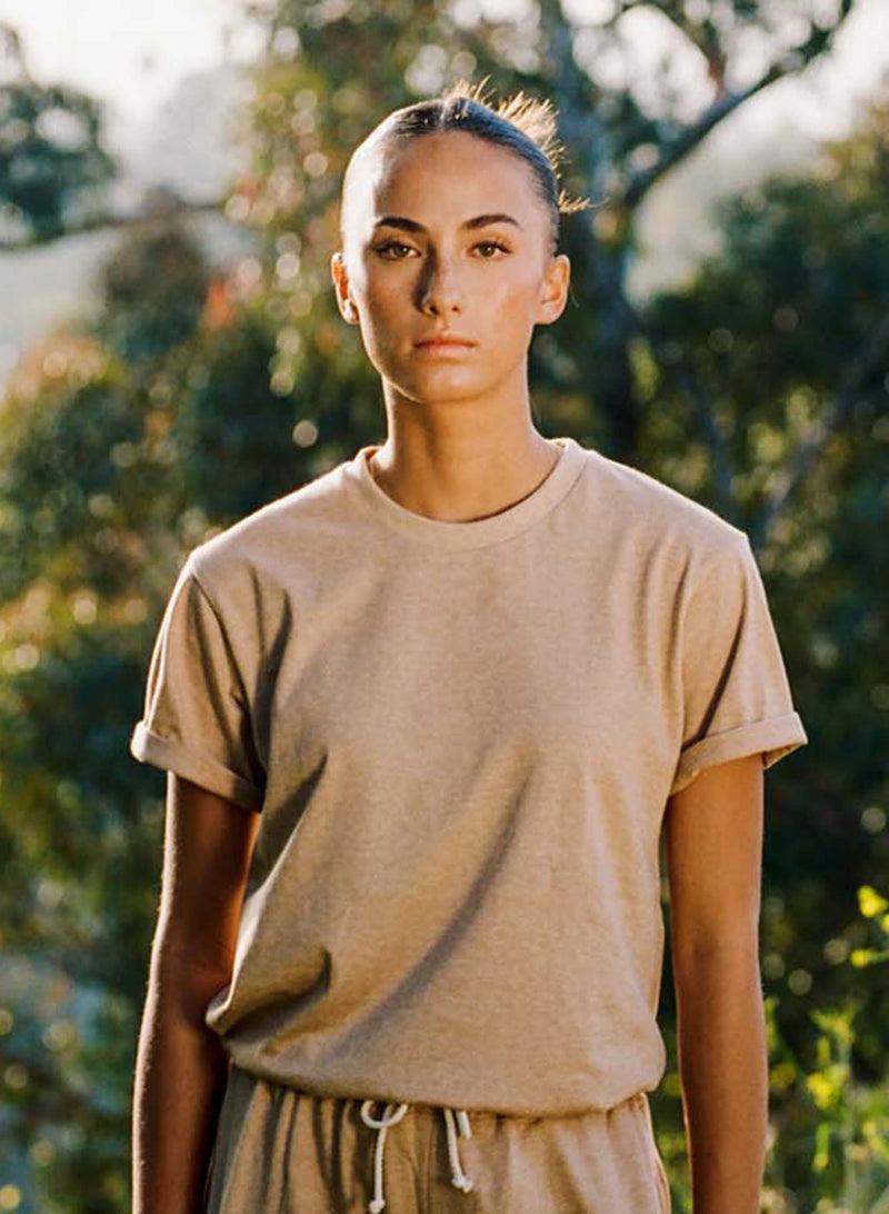 Men's Organic Heirloom Brown Crew Tee Product Image