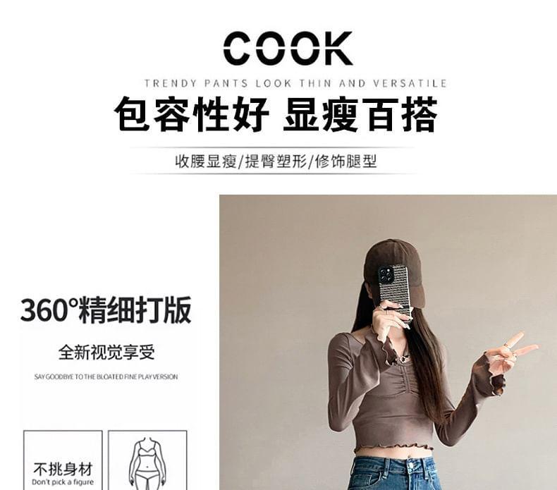 Mid Rise Washed Bootcut Jeans (Various Designs) Product Image