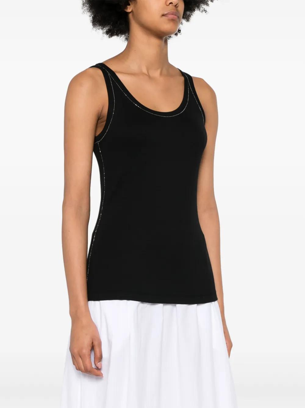 FABIANA FILIPPI Bead-detailed Tank Top In Black Product Image