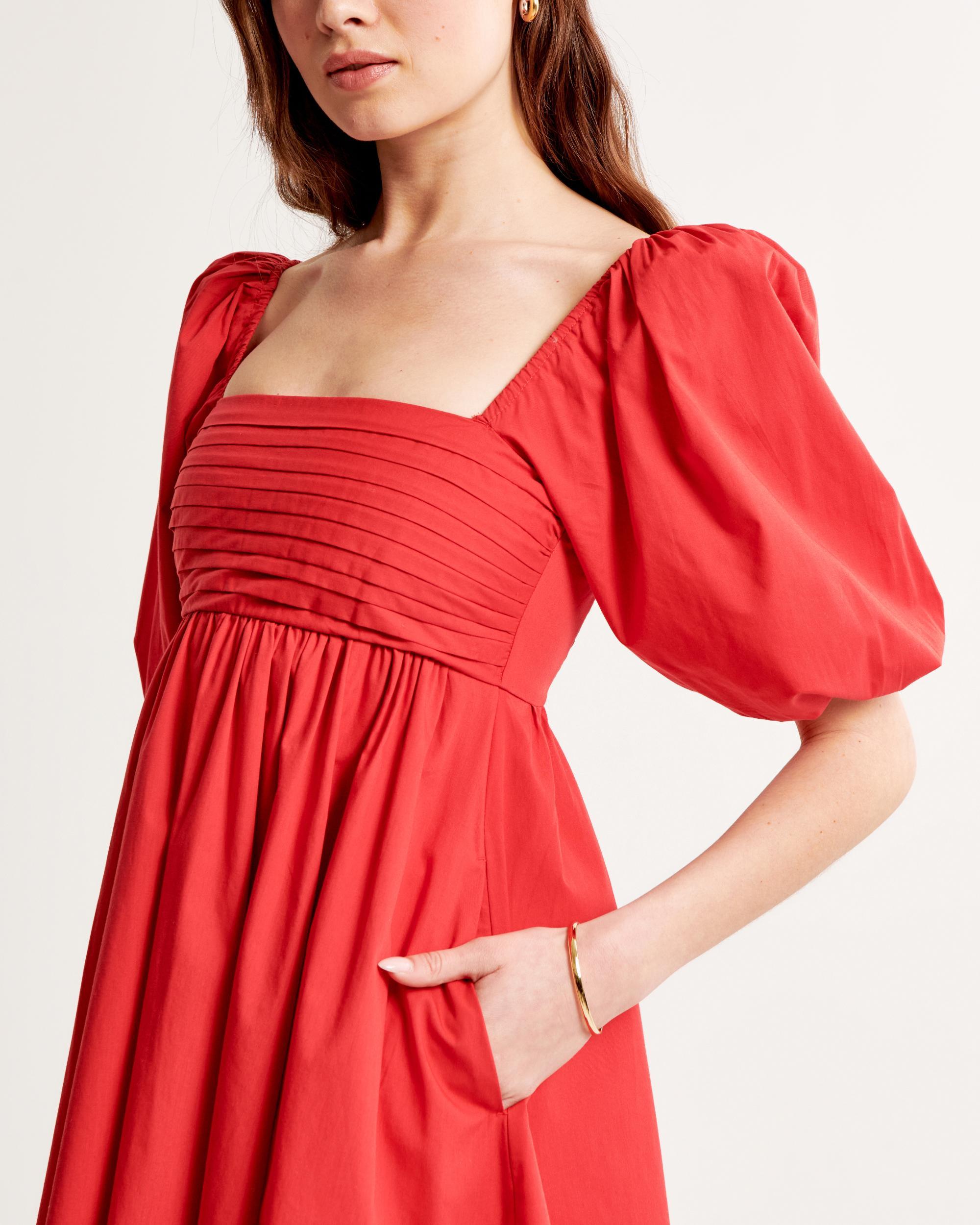 The A&F Emerson Poplin Puff Sleeve Mini Dress Product Image