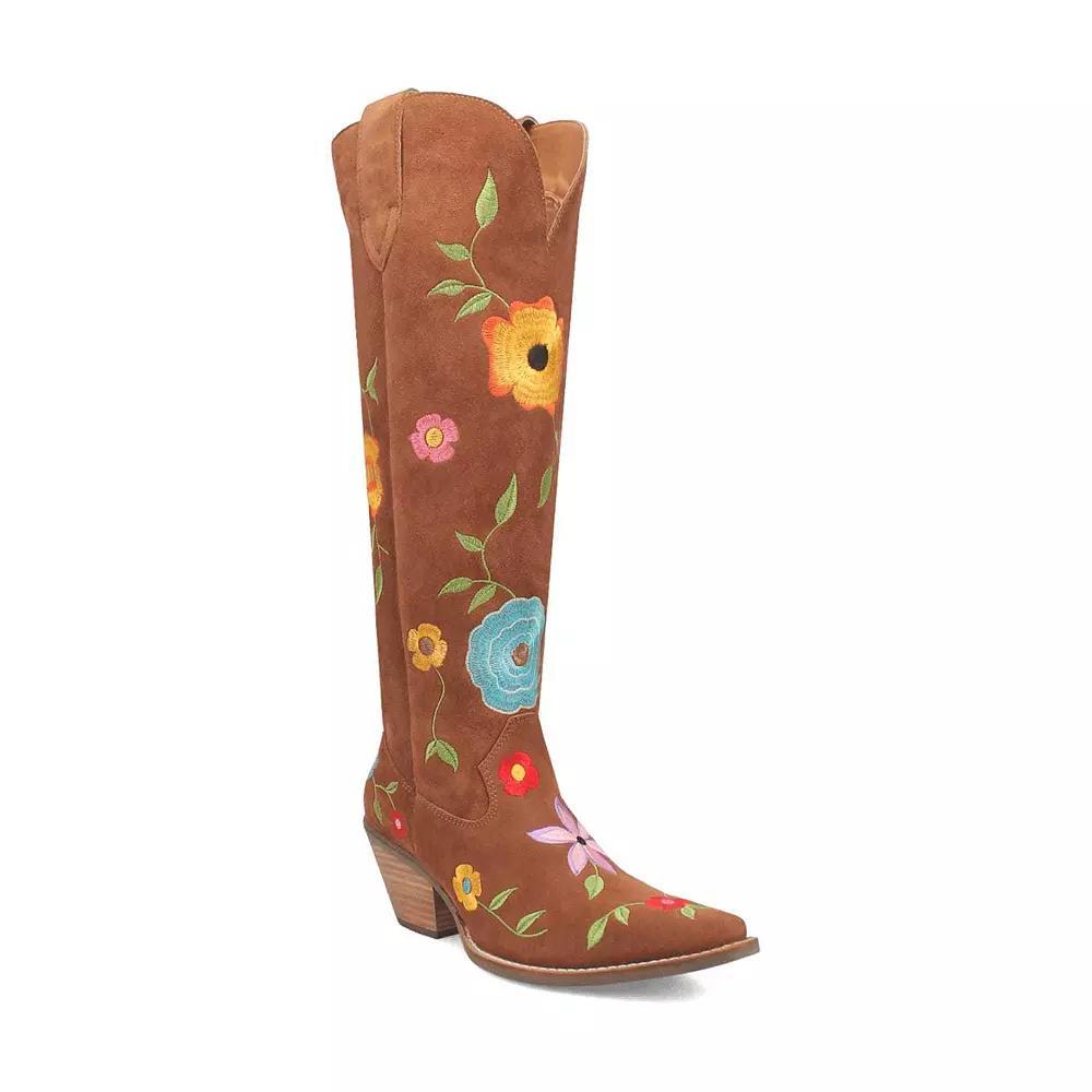 Dingo Flower Power Women's Suede Boots, Size: 8, Brown Product Image