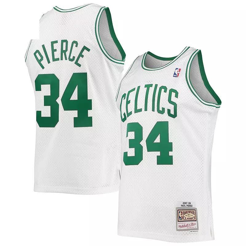 Men's Mitchell & Ness Paul Pierce White Boston Celtics 2007-08 Hardwood Classics Swingman Jersey, Size: 5XL Product Image