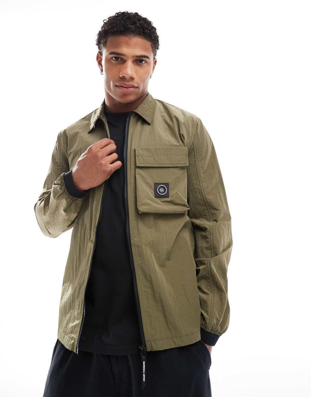 Marshall Artist Nevado overshirt in khaki  Product Image