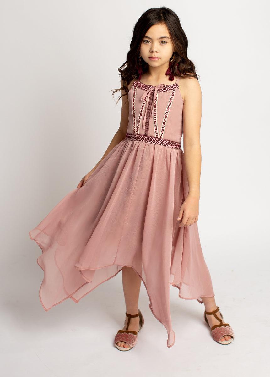 Darvina Dress in Nude Pink Girls Product Image