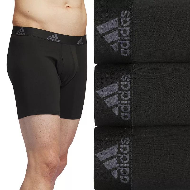 Men's adidas 3-pack Cotton Stretch Boxer Briefs, Size: Small, Black Onix Gray Product Image