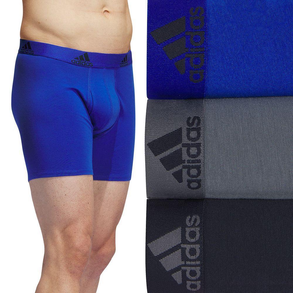 Men's adidas 3-pack Cotton Stretch Boxer Briefs, Size: XL, Royal Blue Onix Gr Leg Product Image