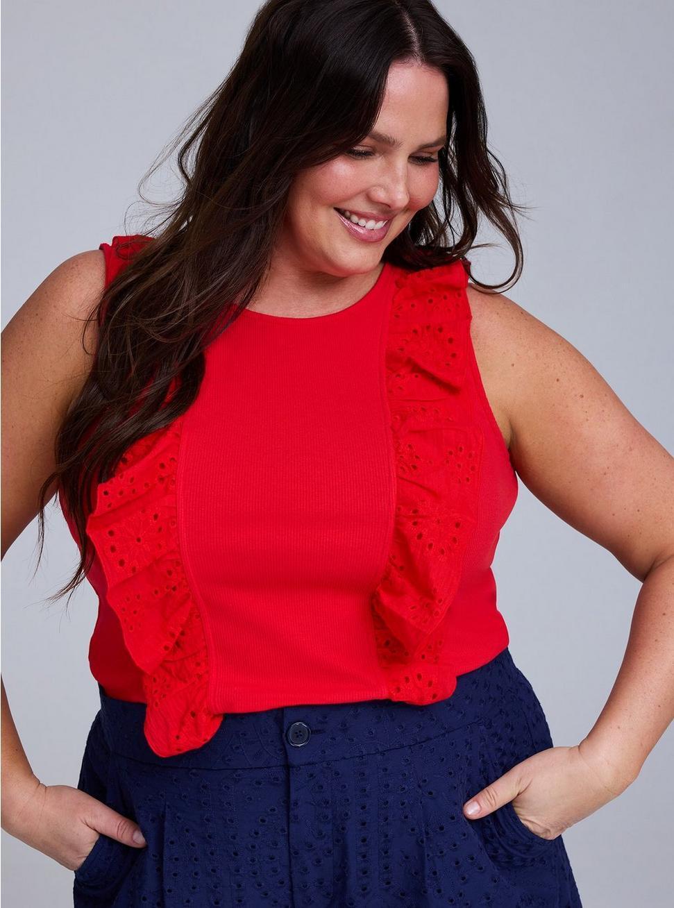 Belle Isle Eyelet Ruffle Tank Product Image