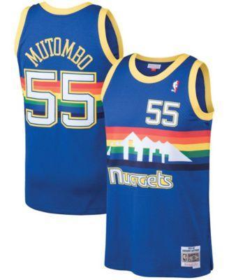 Men's Mitchell & Ness Dikembe Mutombo Blue Denver Nuggets Hardwood Classics Swingman Jersey, Size: Small, Nug Blue Product Image