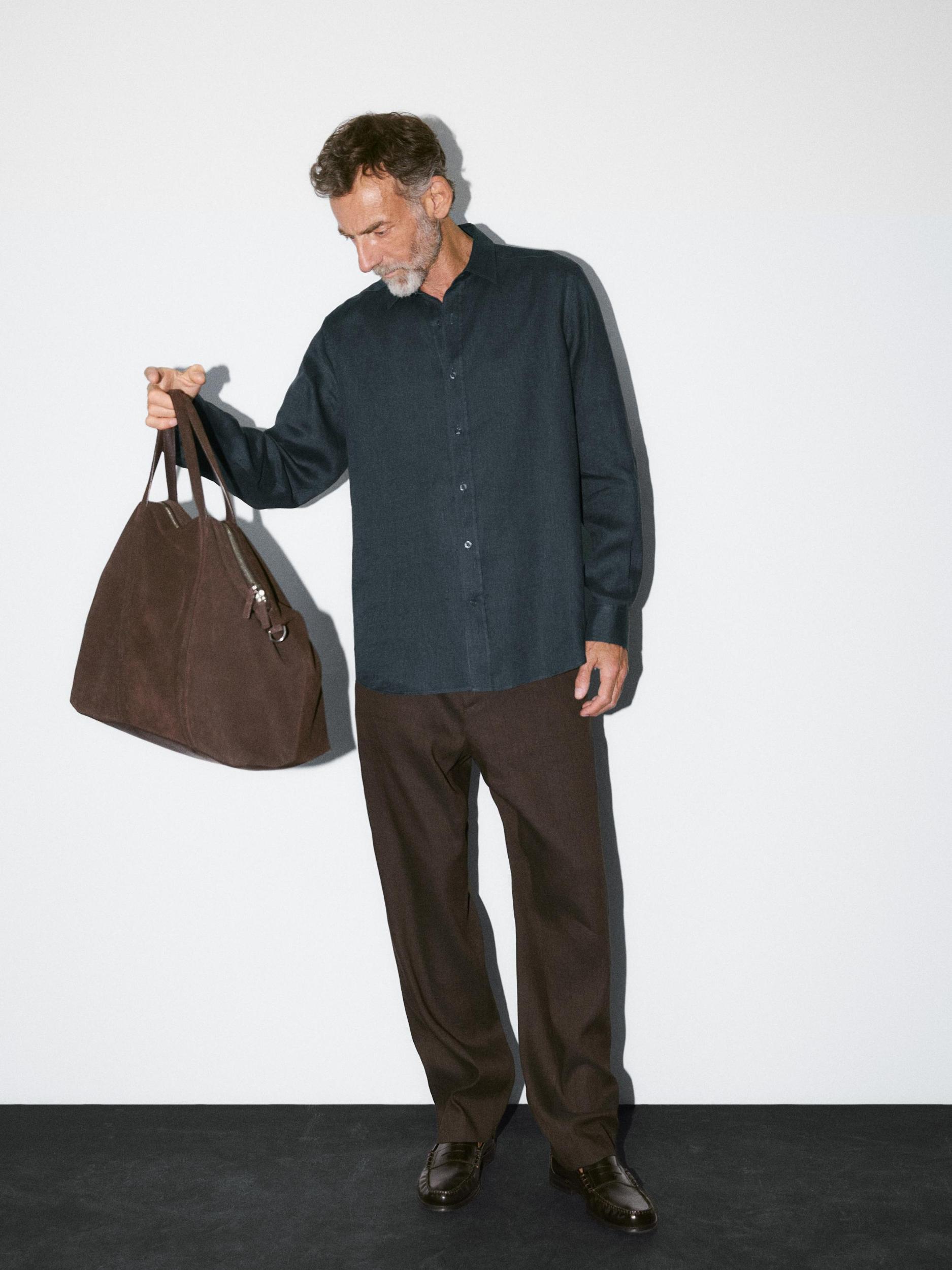 100% linen slim fit shirt Product Image