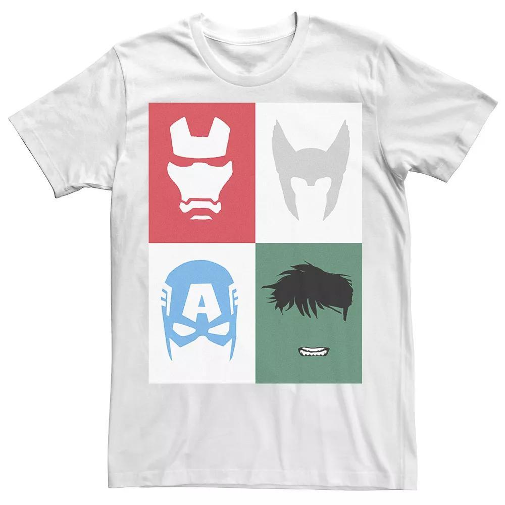 Men's Marvel Avengers Classic Group Shot Silhouettes Poster Tee, Size: Large, Black Product Image