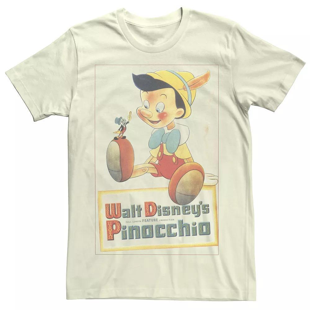 Disney's Pinocchio Men's Vintage Portrait Tee, Size: Medium, Natural Product Image