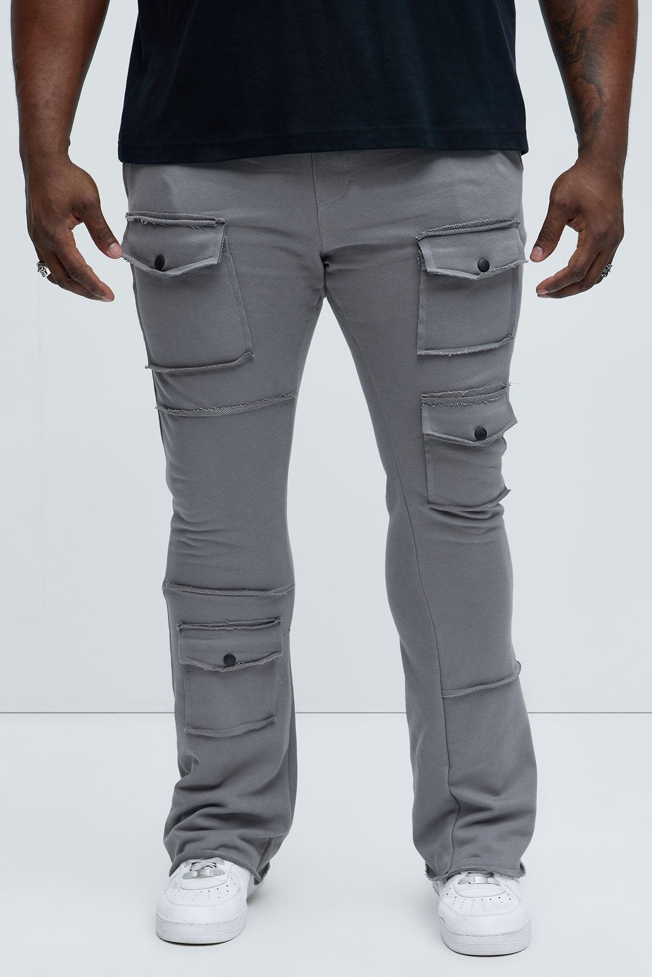 Extra Cargo Flared Sweatpants - Grey Product Image