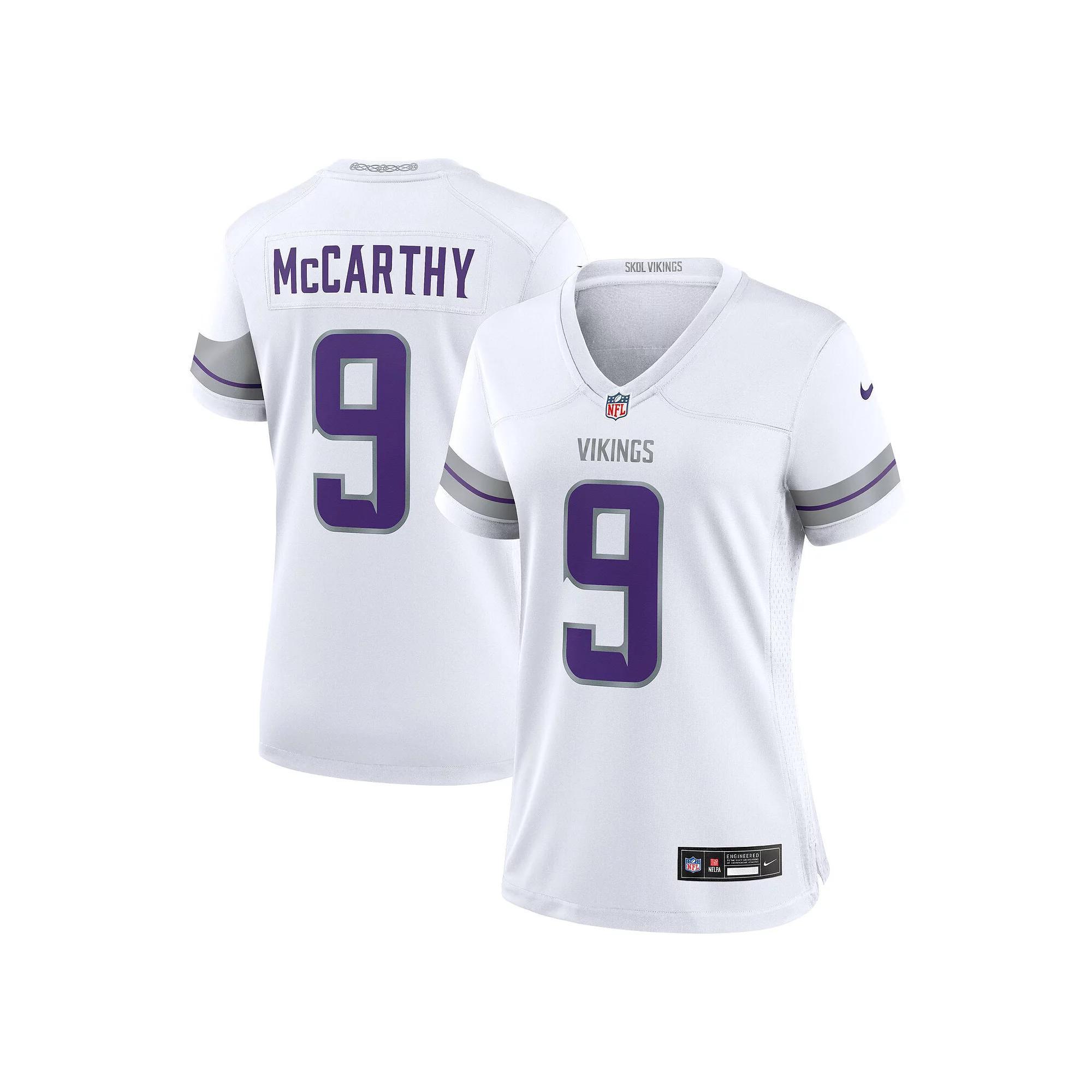 Women's Nike J.J. McCarthy White Minnesota Vikings Alternate Game Player Jersey, Size: Small Product Image