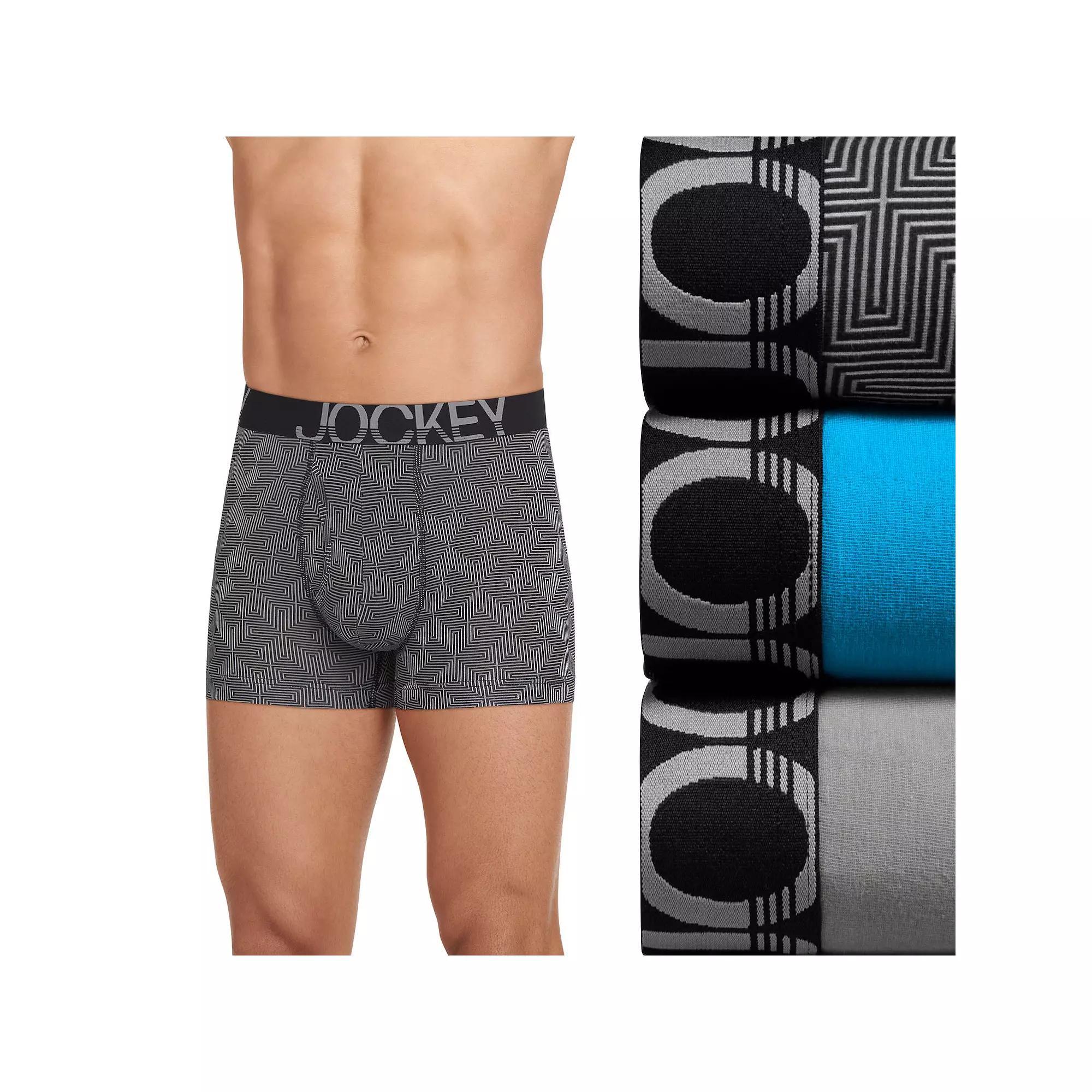 Men's Jockey® ActiveStretch™ 3-Pack 4" Boxer Briefs, Size: Small, Zstripe Team Product Image