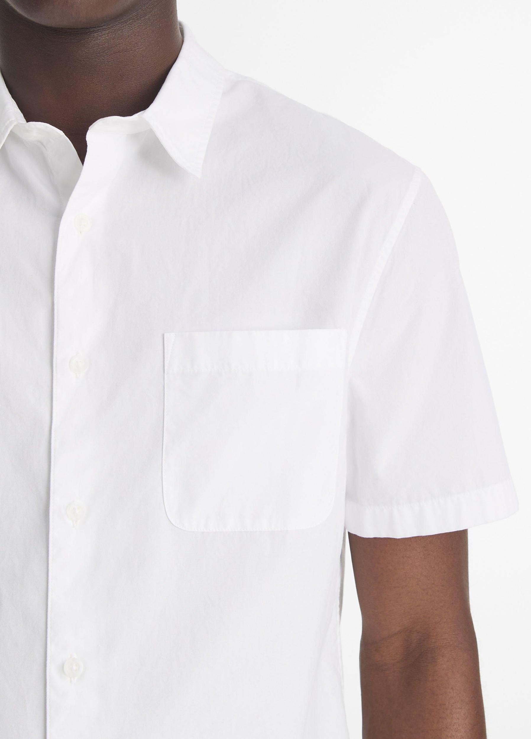 Mens Garment Dye Cotton Poplin Button-Front Shirt, Washed Optic White, Size L Vince Product Image