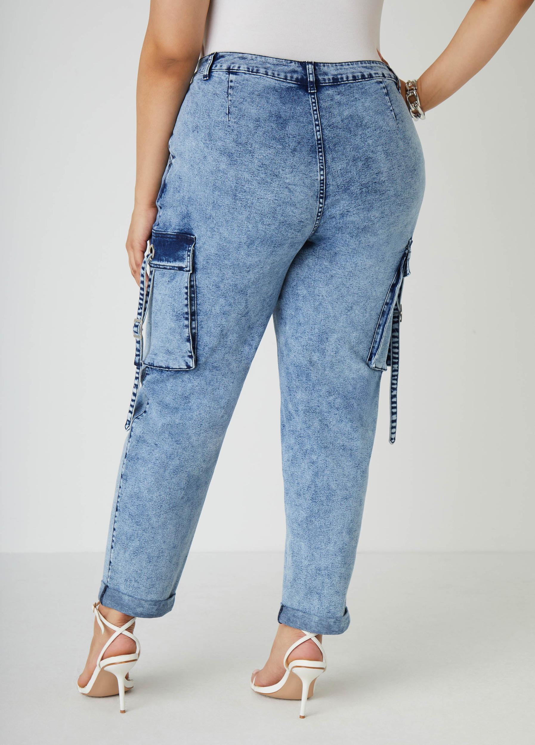 Stonewash Cargo Jeans Product Image