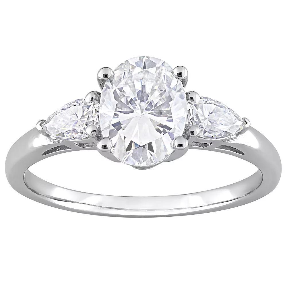 Stella Grace Sterling Silver 1 3/4 Carat T.W. Lab-Created Moissanite 3-Stone Engagement Ring, Women's, Size: 7.50 Product Image