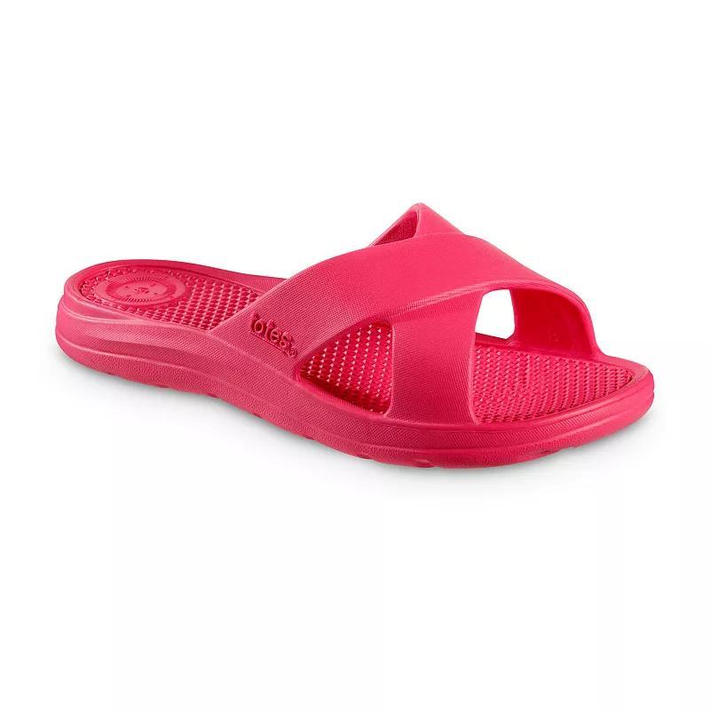 totes Womens Everywear Cross Slide Sandals Purple Product Image