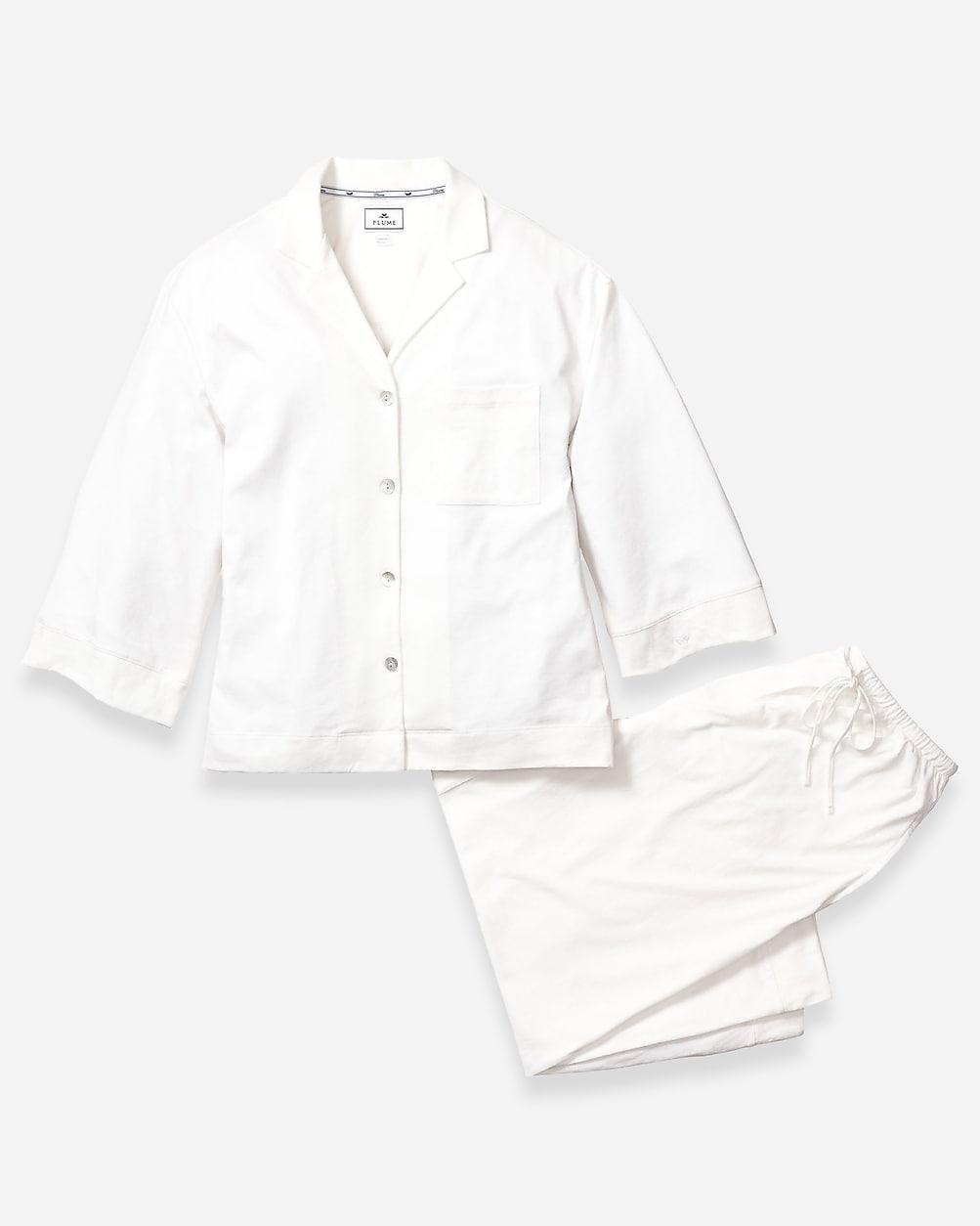 Petite Plume womens Pima cotton Olivia wide-leg pajama set Product Image