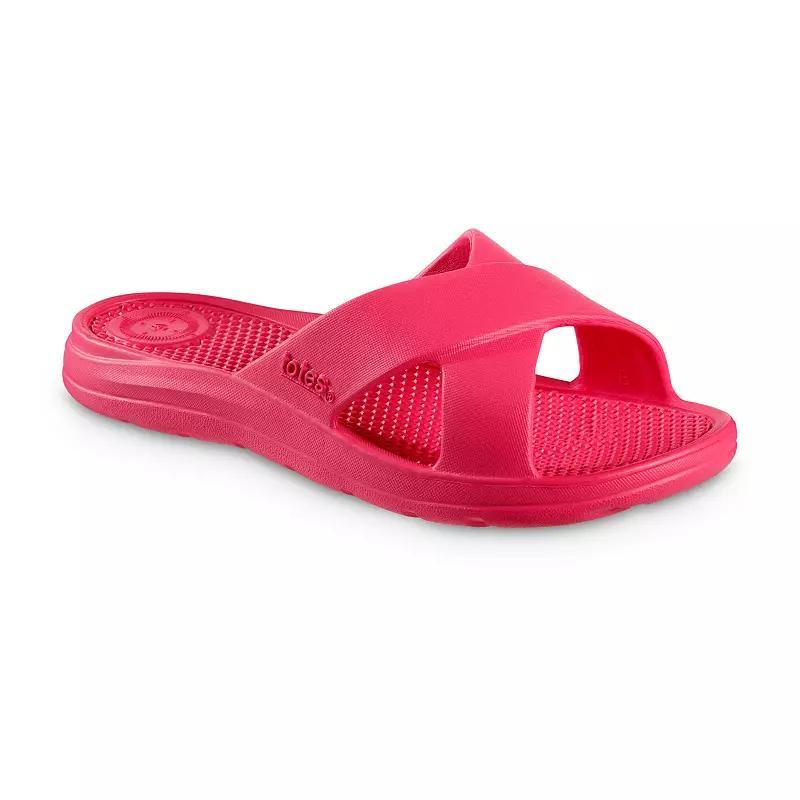 totes Womens Everywear Cross Slide Sandals Purple Product Image