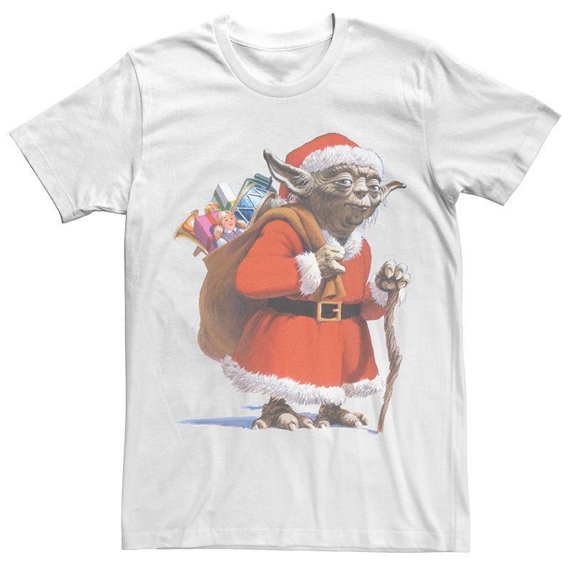 Men's Star Wars Santa Yoda Tee, Size: Large, White Product Image