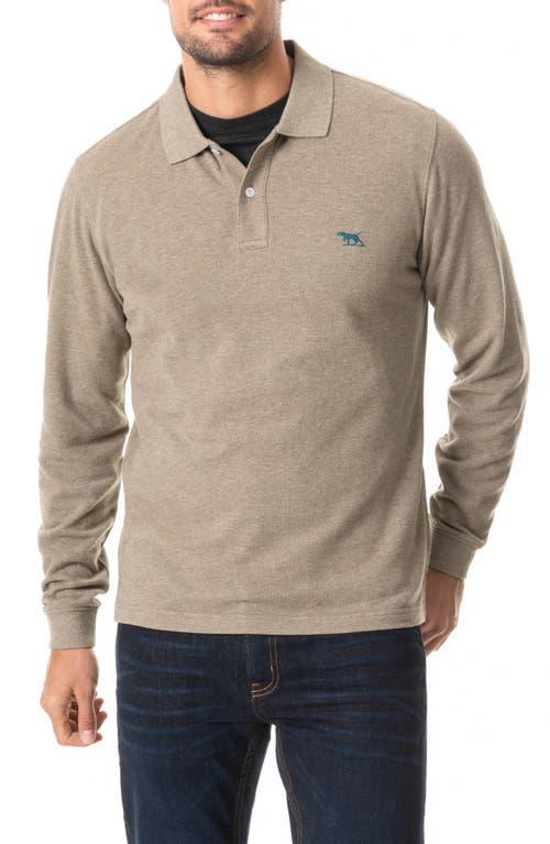 Mens Long-Sleeve Pique Polo Shirt Product Image