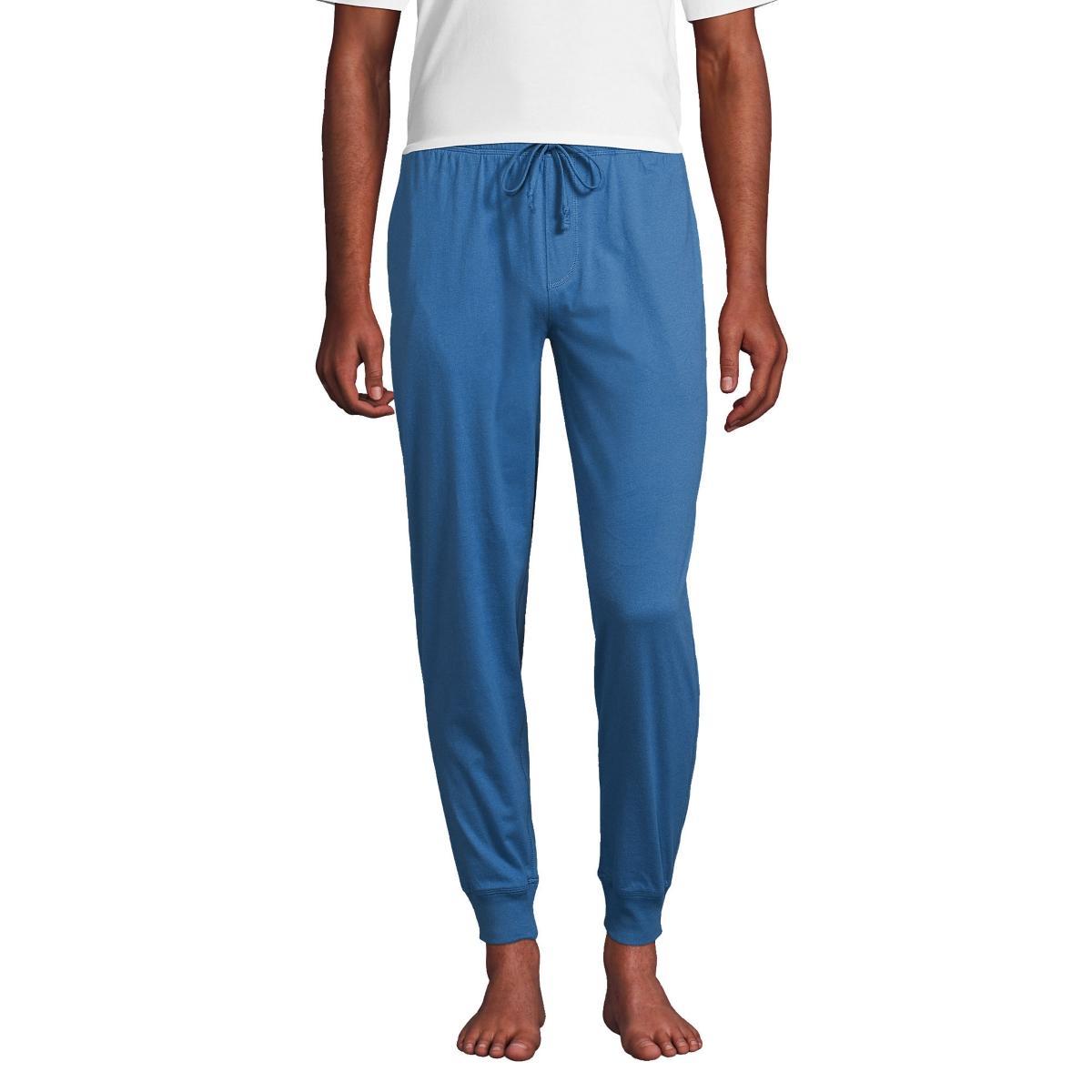 Men's Lands' End Knit Jersey Joggers, Size: Medium, Pale Grey Blue Product Image