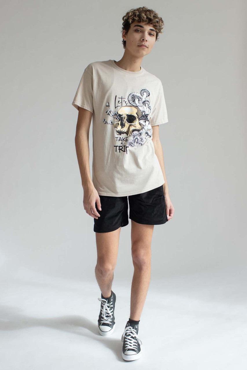 Let's Take A Trip Skull Mushroom T-Shirt Product Image
