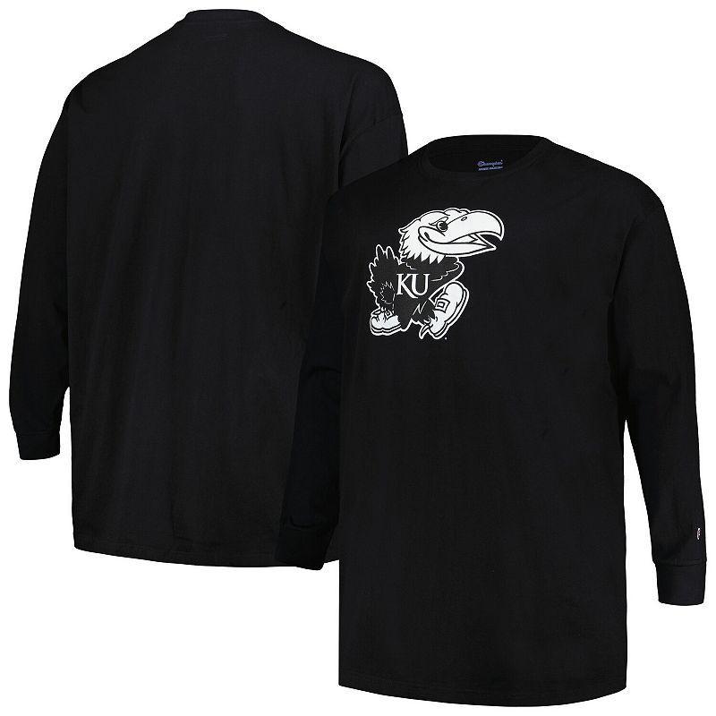 Mens Profile Black Kansas Jayhawks Big and Tall Pop Long Sleeve T-shirt Product Image