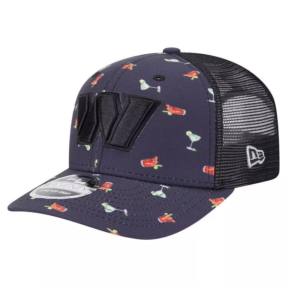 Men's New Era  Navy/Black Washington Commanders Adventure Drinks Pattern 9SEVENTY Stretch-Snap Hat, Wft Blue Product Image