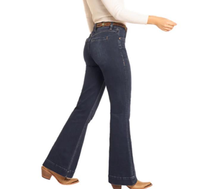 SALE Rock & Roll Denim® Ladies' HR Dark Wash Welt Pocket Trouser Jeans Product Image