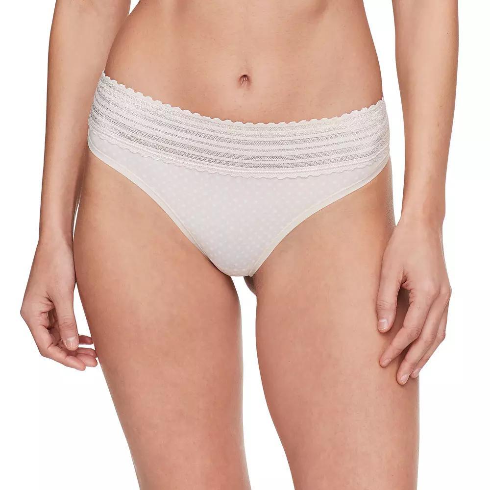 Warners No Pinching No Problems® Dig-Free Comfort Waistband Lace Thong RX5101J, Women's, Size: XL, Grey Product Image