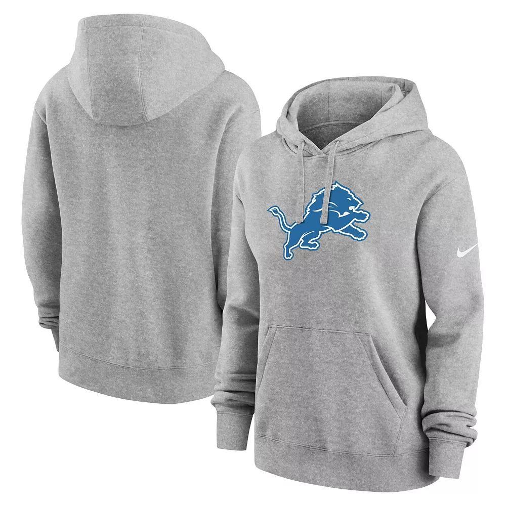 Women's Nike Heather Gray Detroit Lions Club Fleece Pullover Hoodie, Size: Small, Grey Product Image