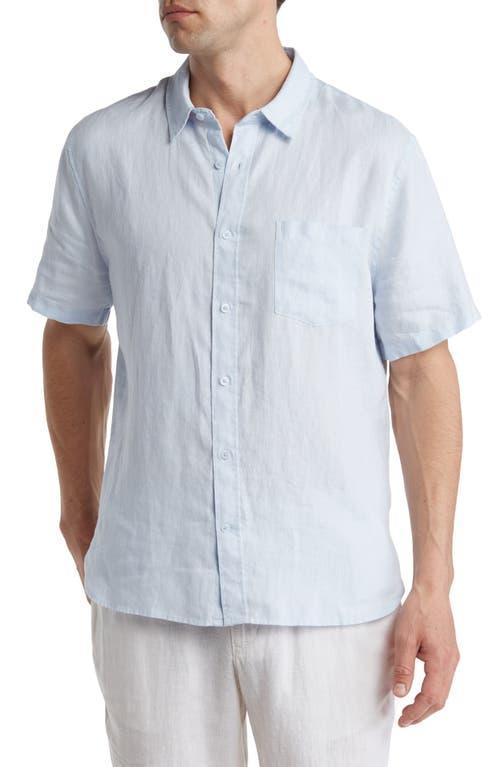 Mens Linen Short-Sleeve Button-Up Shirt Product Image