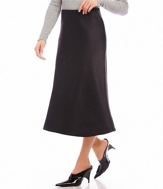 Karen Kane Satin Midi A-Line Skirt Product Image