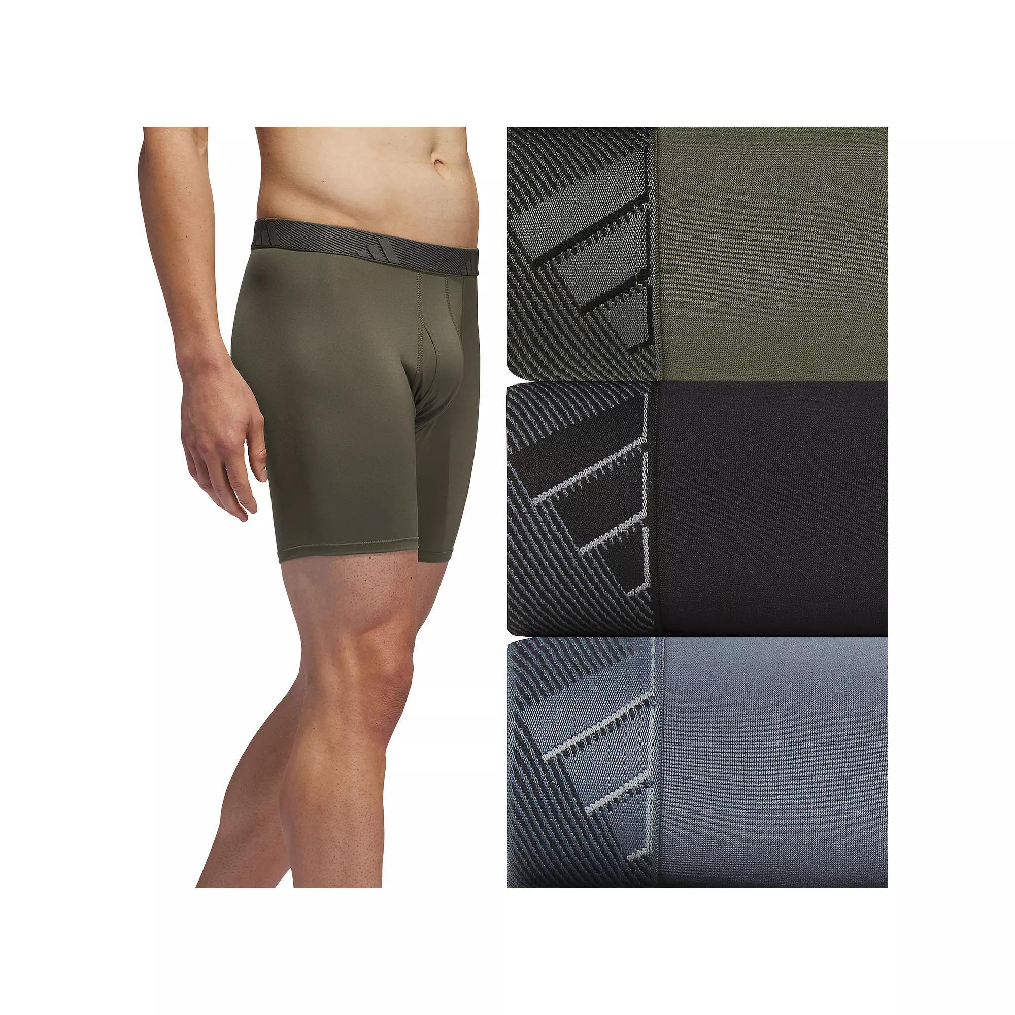 Men's adidas 3-pack Microfiber Boxer Briefs, Size: Large, Olive Strata Green Product Image