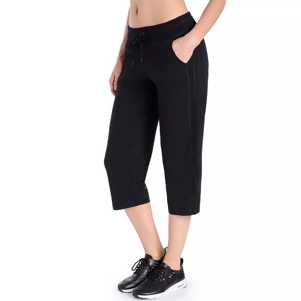 Women's Danskin Drawstring High-Waist Capris, Size: Small, Rich Black Product Image